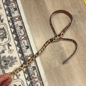 Michael Kors Leopard Print Belt with Gold Buckle